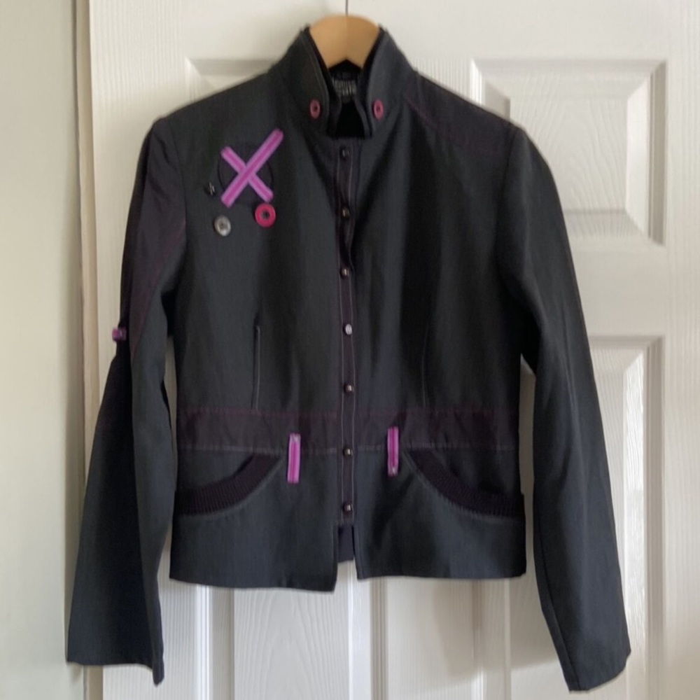 Store close next WK💝gorgeous black pink vintage punk utility shirt jacket